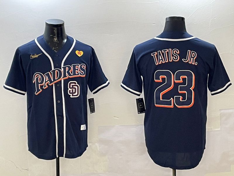 Men San Diego Padres #23 Tatis jr Blue Throwback Game 2025 Nike MLB Jersey style 10